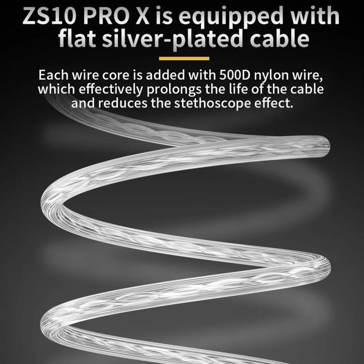 KZ-ZS10 PRO X 10-driver Dynamic Driver+Balanced Armature 1.2m Wired Earphones, Spec: Without Mic