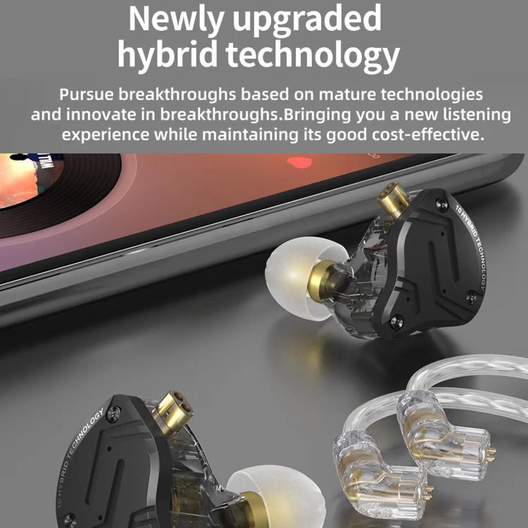 KZ-ZS10 PRO X 10-driver Dynamic Driver+Balanced Armature 1.2m Wired Earphones, Spec: Without Mic