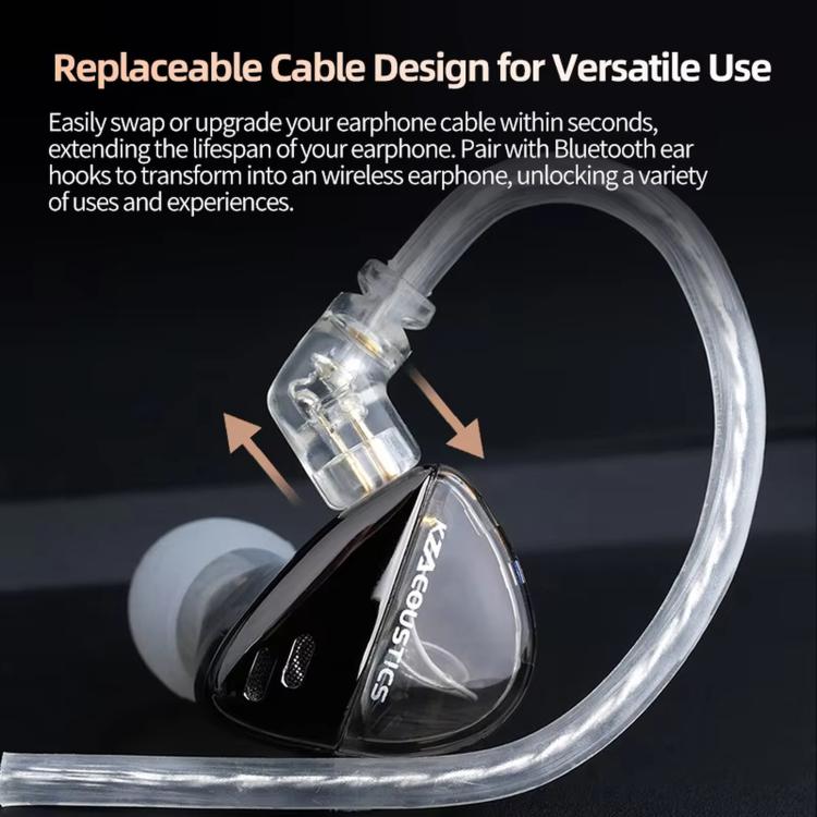 KZ X Angelears Libra Ultra-wideband Dynamic Hi-Fi In-Ear 1.2m Wired Earphones, Color: Black High-Resolution Standard