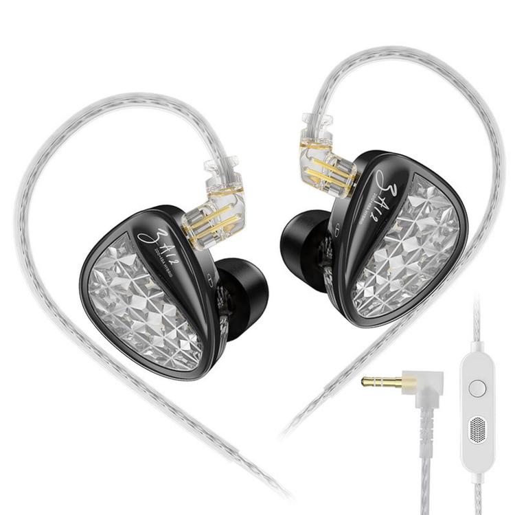 KZ-ZA12 Hybrid Dynamic Balanced Armature Hi-Fi Stage Monitor 1.2m Wired Earphones, Color: Original Sound 3.5mm With Mic