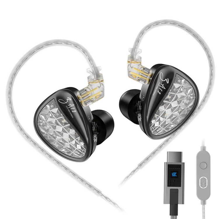 KZ-ZA12 Hybrid Dynamic Balanced Armature Hi-Fi Stage Monitor 1.2m Wired Earphones, Color: Original Sound Type-C Sound Card