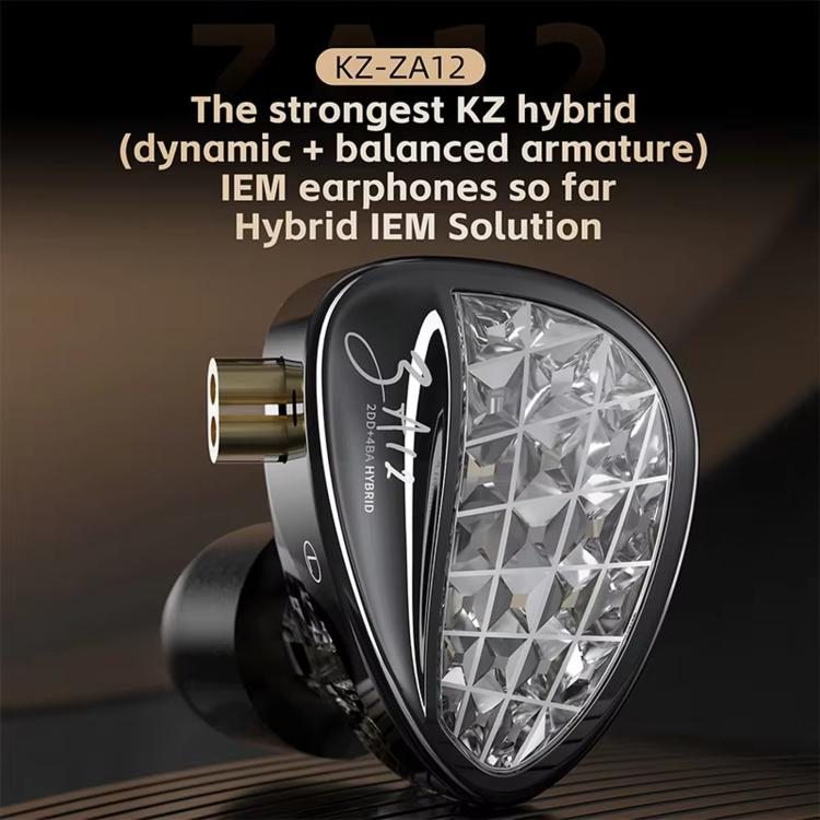 KZ-ZA12 Hybrid Dynamic Balanced Armature Hi-Fi Stage Monitor 1.2m Wired Earphones, Color: Tuning 3.5mm Standard