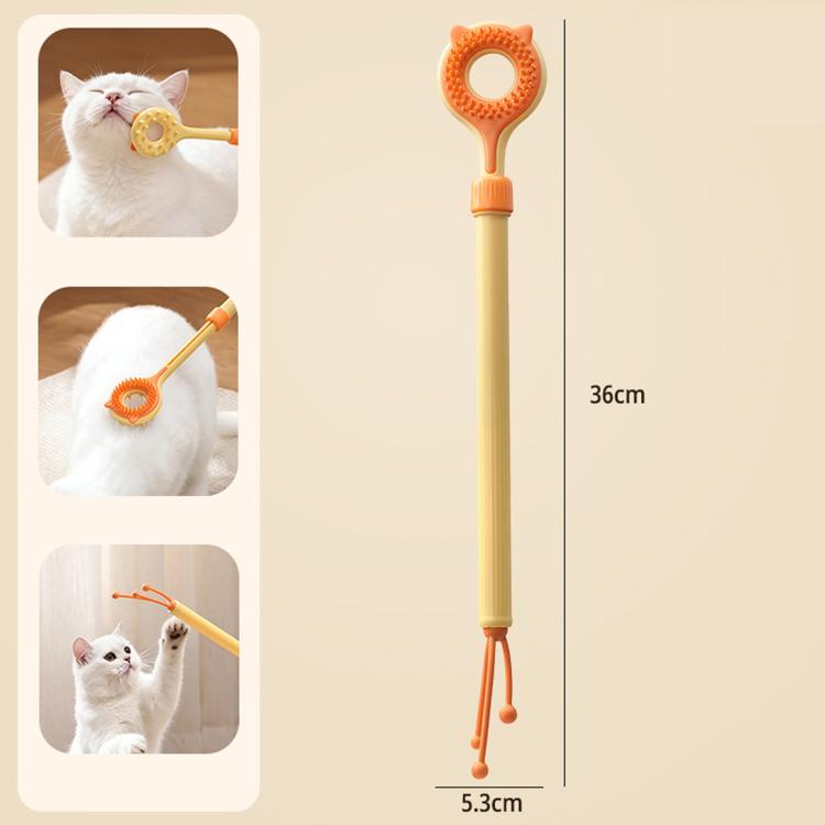 Retractable Pet Scratcher Double-Sided Massager, Interactive Cat Teaser Wand Toy
