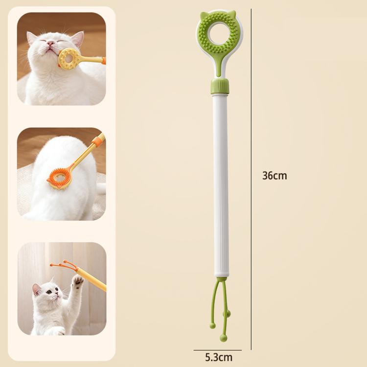Retractable Pet Scratcher Double-Sided Massager, Interactive Cat Teaser Wand Toy