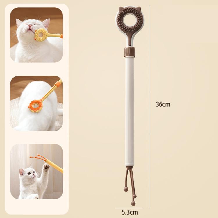 Retractable Pet Scratcher Double-Sided Massager, Interactive Cat Teaser Wand Toy