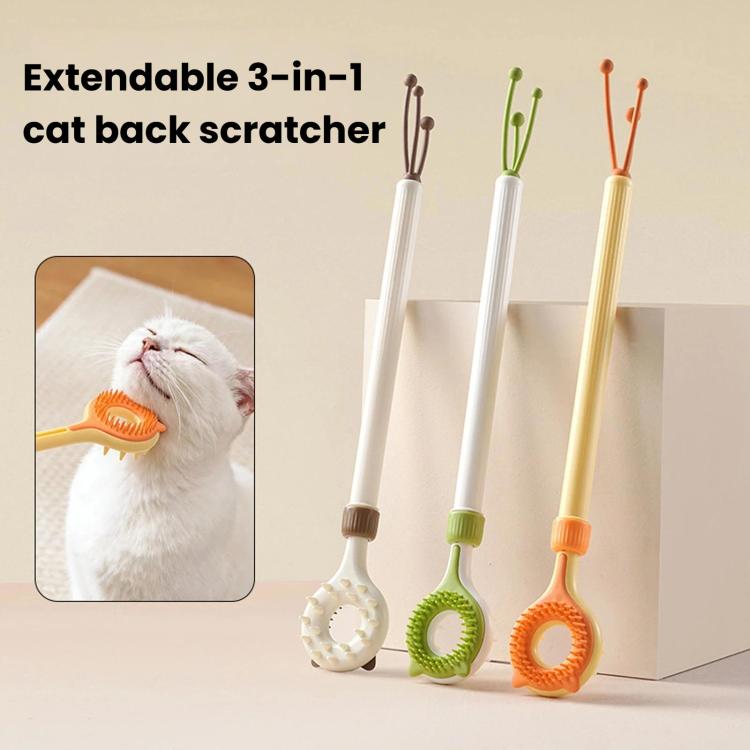 Retractable Pet Scratcher Double-Sided Massager, Interactive Cat Teaser Wand Toy