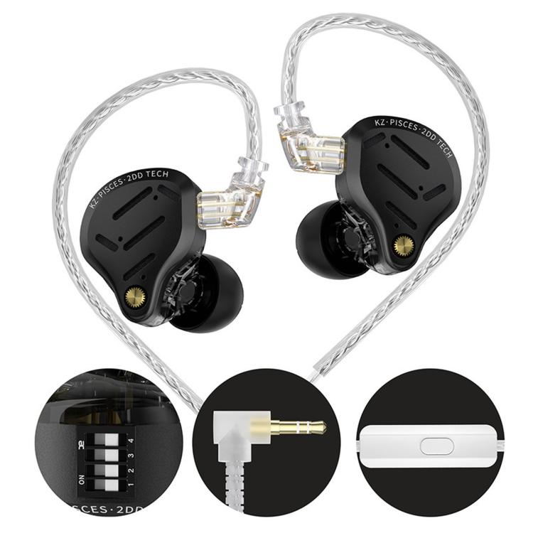 KZ Pisces Dual-driver Dynamic HiFi 1.2m Wired Earphones, Spec: 3.5mm Tuning With Mic
