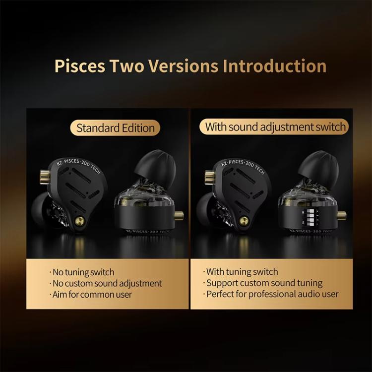 KZ Pisces Dual-driver Dynamic HiFi 1.2m Wired Earphones, Spec: 3.5mm Tuning Standard