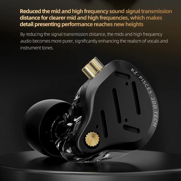 KZ Pisces Dual-driver Dynamic HiFi 1.2m Wired Earphones, Spec: 3.5mm Tuning With Mic