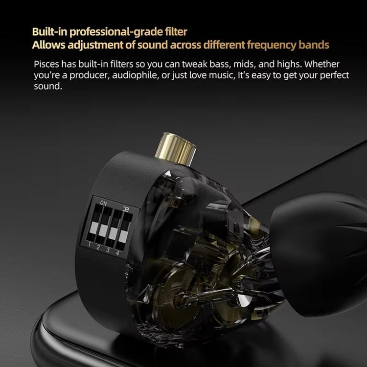 KZ Pisces Dual-driver Dynamic HiFi 1.2m Wired Earphones, Spec: Tuning Type-C Sound Card