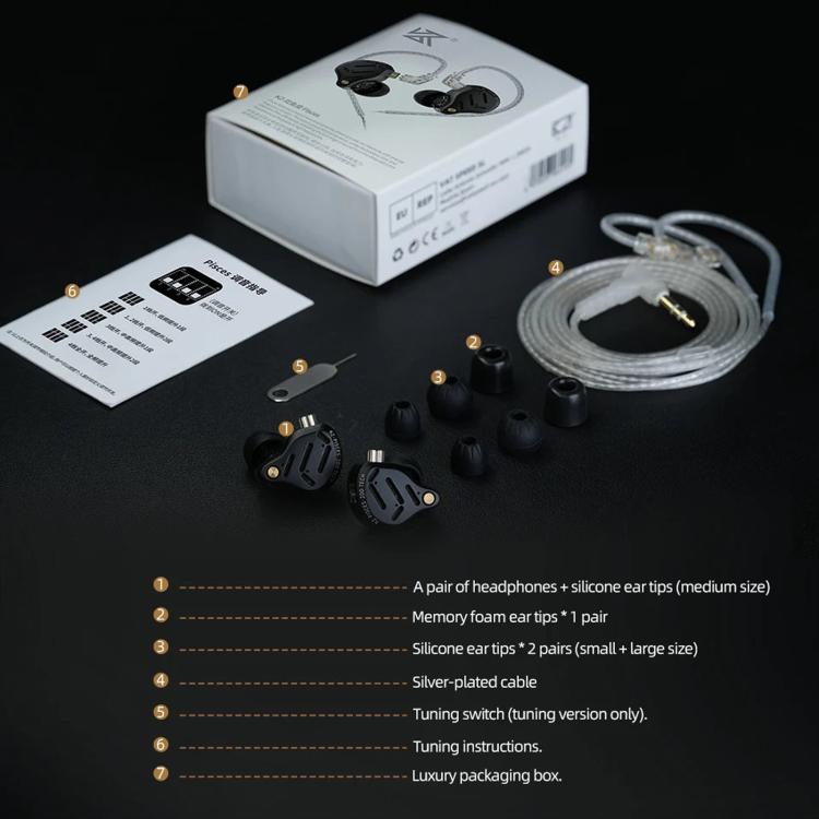 KZ Pisces Dual-driver Dynamic HiFi 1.2m Wired Earphones, Spec: 3.5mm Tuning With Mic