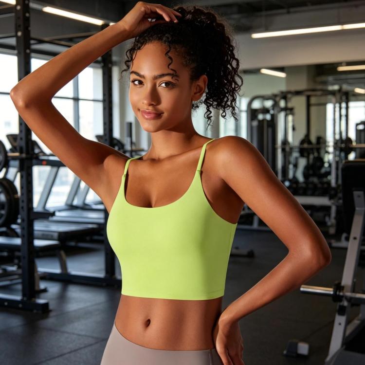 Nylon Semi-Fixed Cup High-Intensity Training Sports Bra/Fitness Vest, Size: L