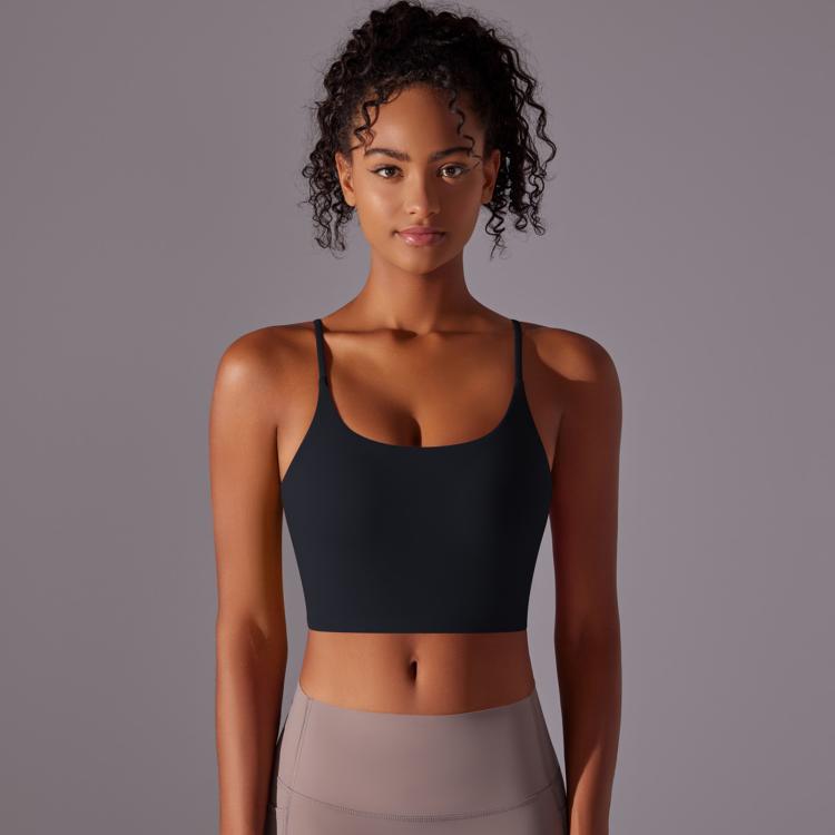Nylon Semi-Fixed Cup High-Intensity Training Sports Bra/Fitness Vest, Size: M