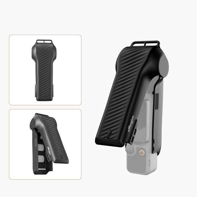 For DJI Osmo Pocket 4 aMagisn One-Piece Flip Protective Case Impact-Resistant ABS Hard Cover with Built-in Magnetic Filter Storage - Black