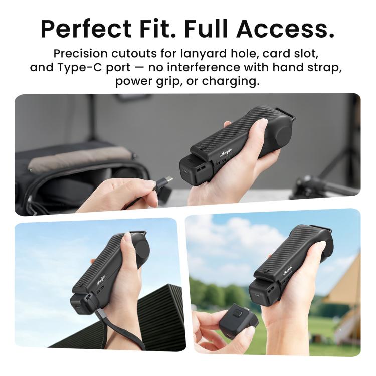 For DJI Osmo Pocket 4 aMagisn One-Piece Flip Protective Case Impact-Resistant ABS Hard Cover with Built-in Magnetic Filter Storage - Black