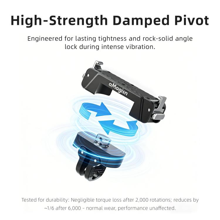 For Insta360 GO Ultra AMagisn 360-Degree Rotatable Metal Magnetic Quick-Release Mount With 1/4-Inch Thread And 2-Prong Base - Black