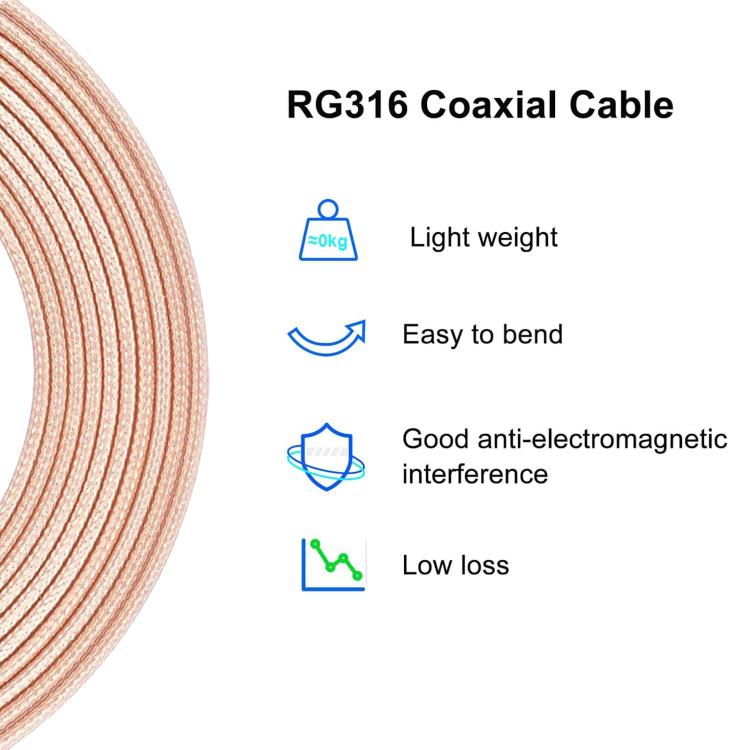 SMA Male To PL259 UHF Male RG316 RF Connection Cable, Length: 0.1m