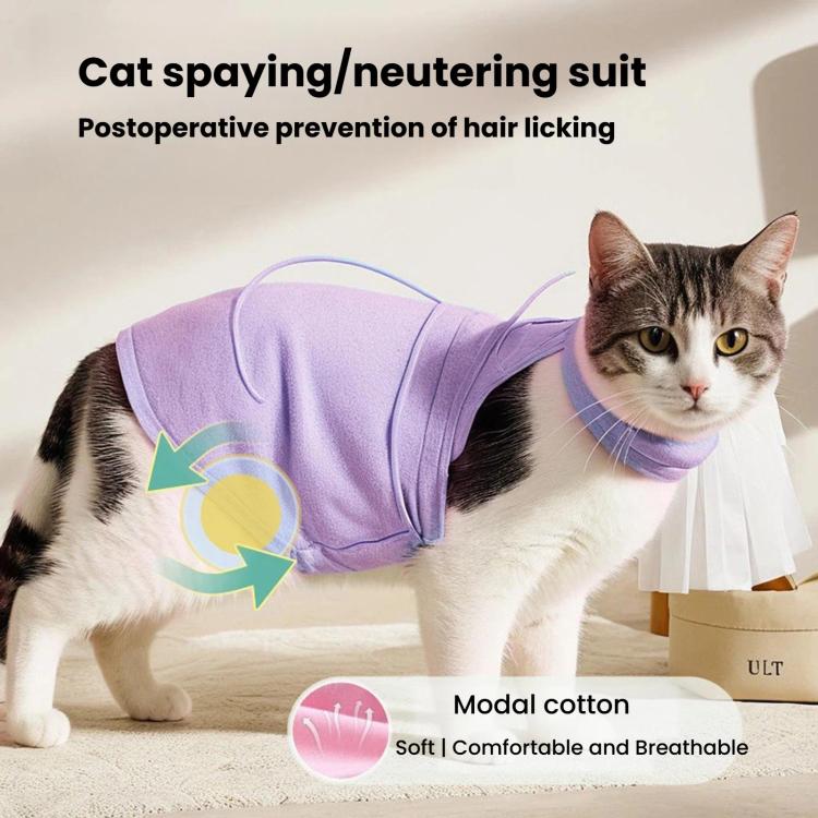 Summer Elastic Breathable Cat Surgery Suit, Pets Lick-Proof Cool Postoperative Recovery, Spec: M Pink