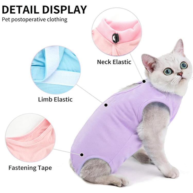 Summer Elastic Breathable Cat Surgery Suit, Pets Lick-Proof Cool Postoperative Recovery, Spec: M Pink