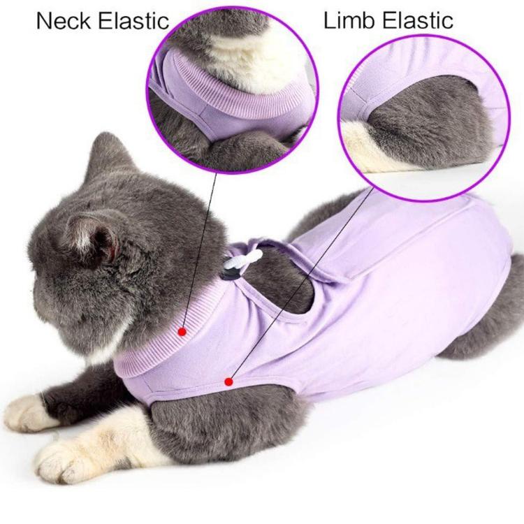 Summer Elastic Breathable Cat Surgery Suit, Pets Lick-Proof Cool Postoperative Recovery, Spec: M Pink
