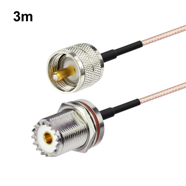 UHF PL-259 To SO-239 Male To Female RG316 RF Cable, Length: 3m