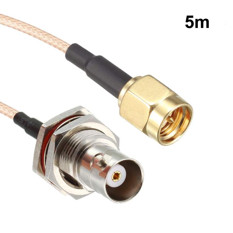 SMA Male To BNC Female RF Coaxial Cable RG316 Patch Cable, Length: 5m