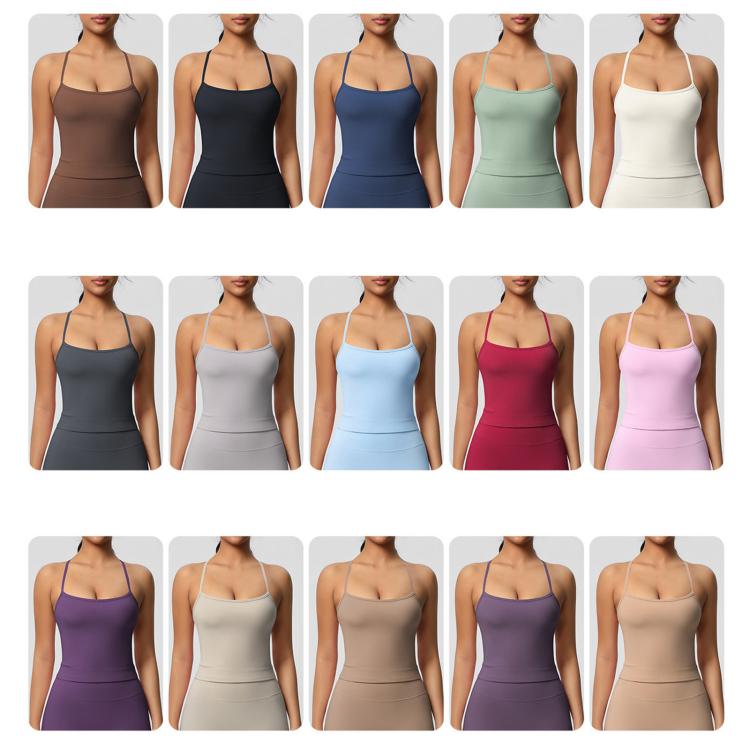 Fitted Flattering Backless Long Yoga Vest Sports Bra, Size: XL