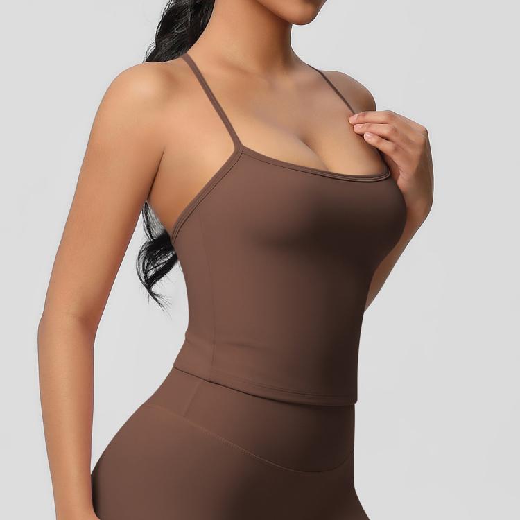 Fitted Flattering Backless Long Yoga Vest Sports Bra, Size: XL