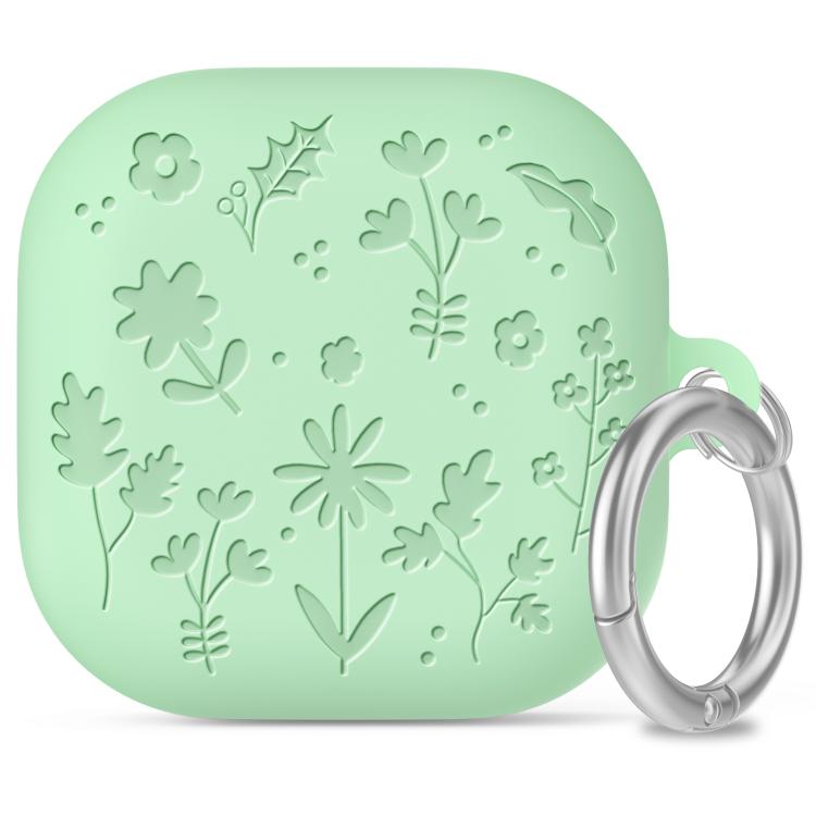 For Galaxy Buds4 / Buds4 Pro AhaStyle WG199 Plant Flower Pattern Silicone Split-Design Case