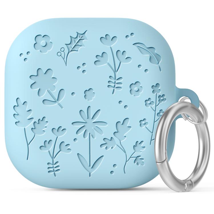 For Galaxy Buds4 / Buds4 Pro AhaStyle WG199 Plant Flower Pattern Silicone Split-Design Case