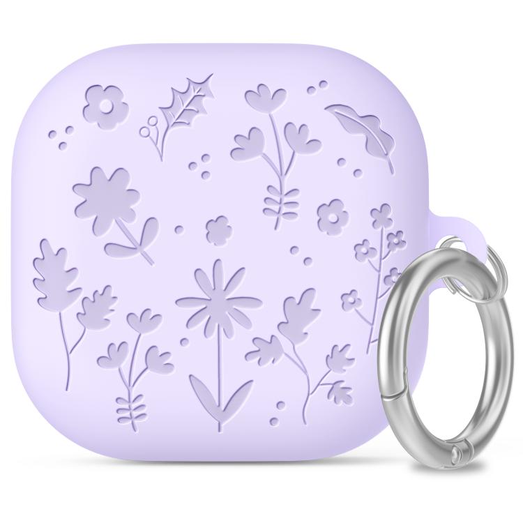 For Galaxy Buds4 / Buds4 Pro AhaStyle WG199 Plant Flower Pattern Silicone Split-Design Case