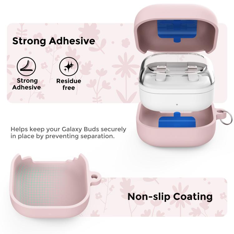 For Galaxy Buds4 / Buds4 Pro AhaStyle WG199 Plant Flower Pattern Silicone Split-Design Case