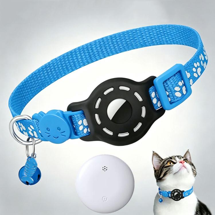 Smart Cat Collar With Built-In Tracker Reflective Paw Prints Compatible with Google Find My