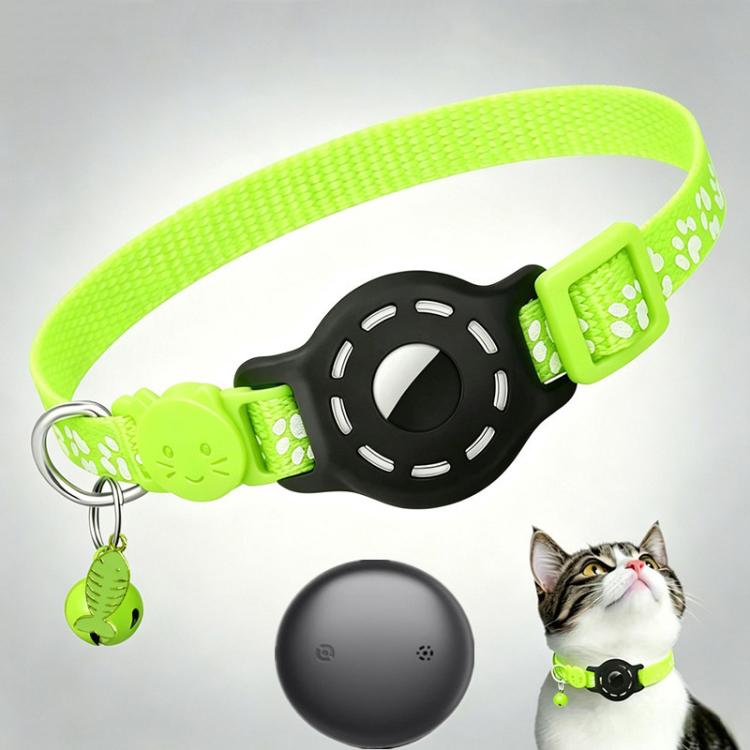 Smart Cat Collar With Built-In Tracker Reflective Paw Prints Compatible with Google Find My