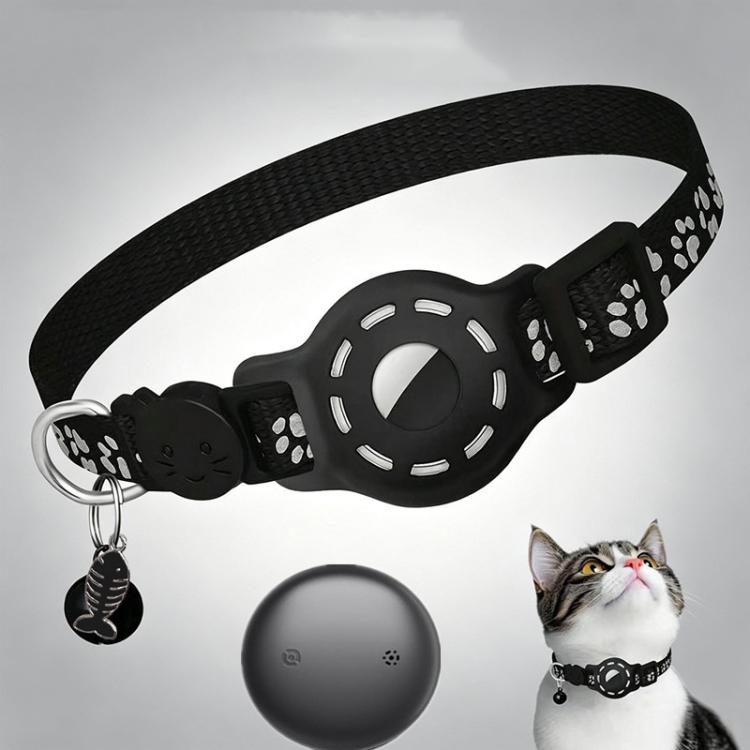 Smart Cat Collar With Built-In Tracker Reflective Paw Prints Dual System for iOS & Android