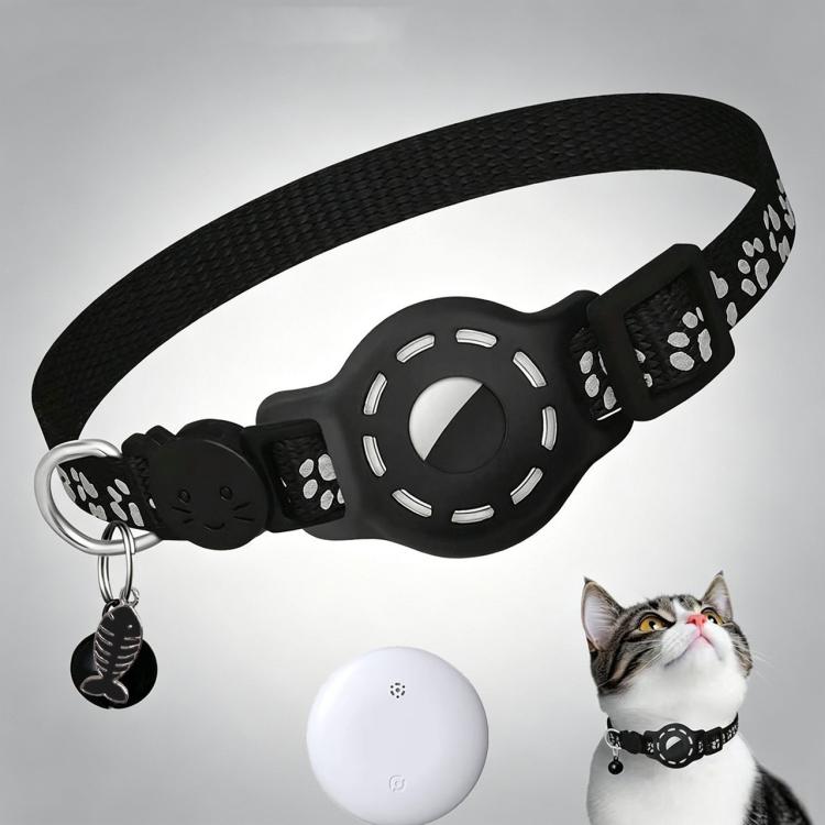 Smart Cat Collar With Built-In Tracker Reflective Paw Prints Dual System for iOS & Android