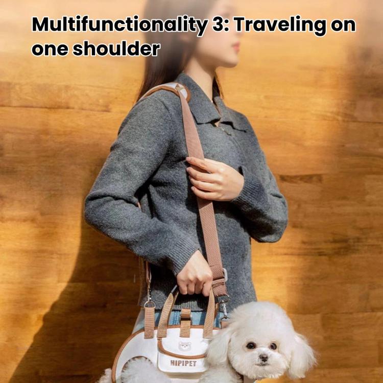 Hipipet Portable Crossbody & Handheld Pet Shoulder Bag, Multifunctional Outdoor Carrier For Cats & Dogs, Size: L