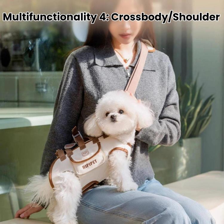 Hipipet Portable Crossbody & Handheld Pet Shoulder Bag, Multifunctional Outdoor Carrier For Cats & Dogs, Size: M