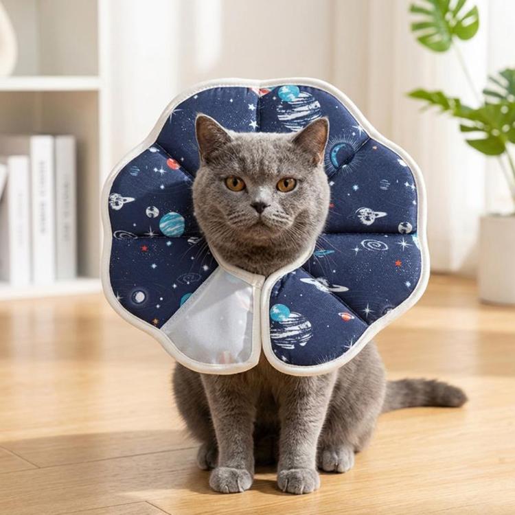 Pet Elizabeth Collar Post-Surgery Anti-Lick Ring, Adjustable Soft Recovery Cone For Cats, Spec: XS Planet