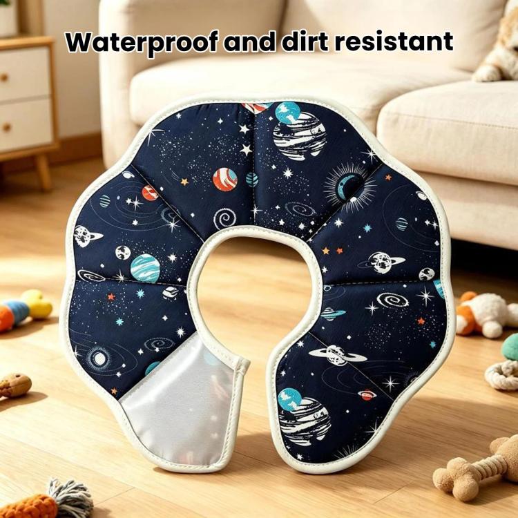 Pet Elizabeth Collar Post-Surgery Anti-Lick Ring, Adjustable Soft Recovery Cone For Cats, Spec: S Planet