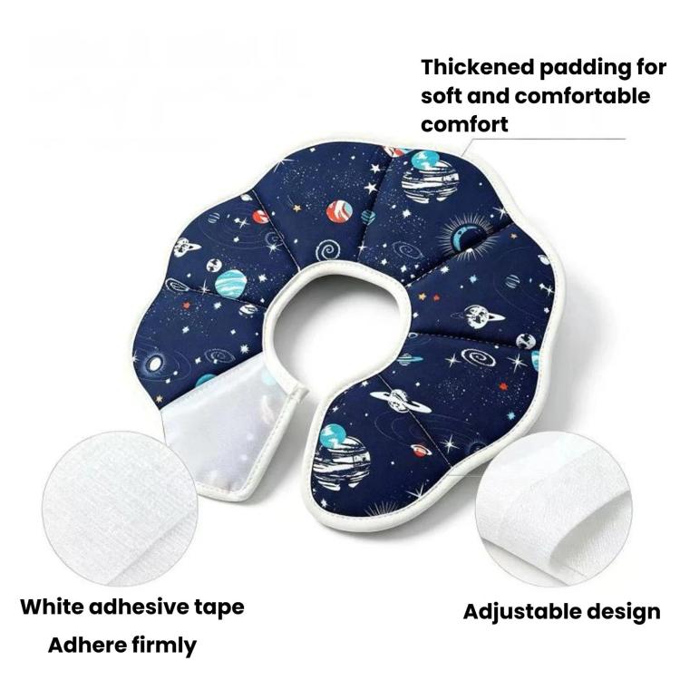 Pet Elizabeth Collar Post-Surgery Anti-Lick Ring, Adjustable Soft Recovery Cone For Cats, Spec: S Planet