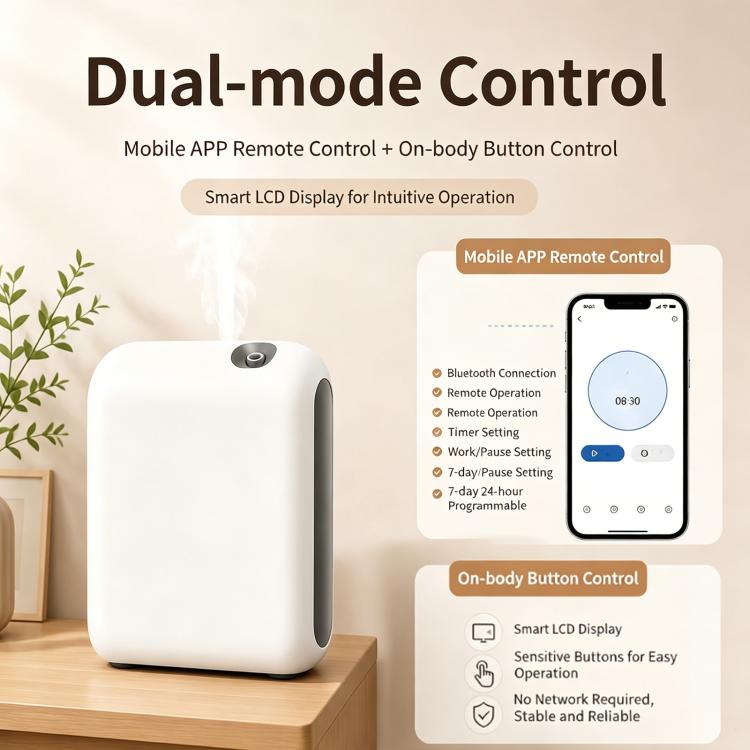 Home Smart Aromatherapy Diffuser Essential Oil Diffuser Automatic Fragrance Diffuser OV2Pro UK Plug - White