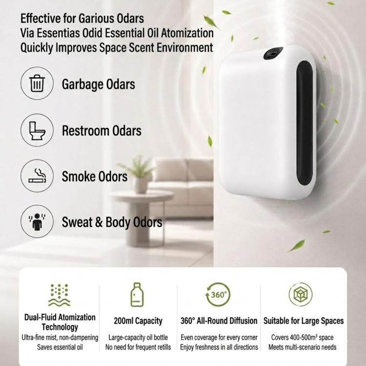 Home Smart Aromatherapy Diffuser Essential Oil Diffuser Automatic Fragrance Diffuser OV2Pro US Plug - White