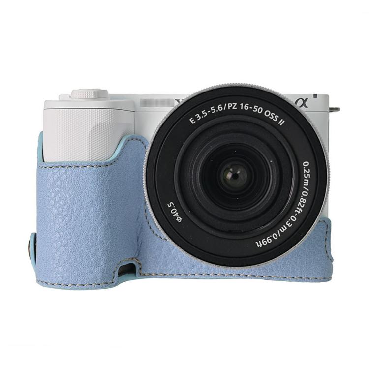 For Sony ZV-E10 II / ZV-E10M2 PU Leather Camera Case Bag Protective Half Body Cover With Shoulder Strap