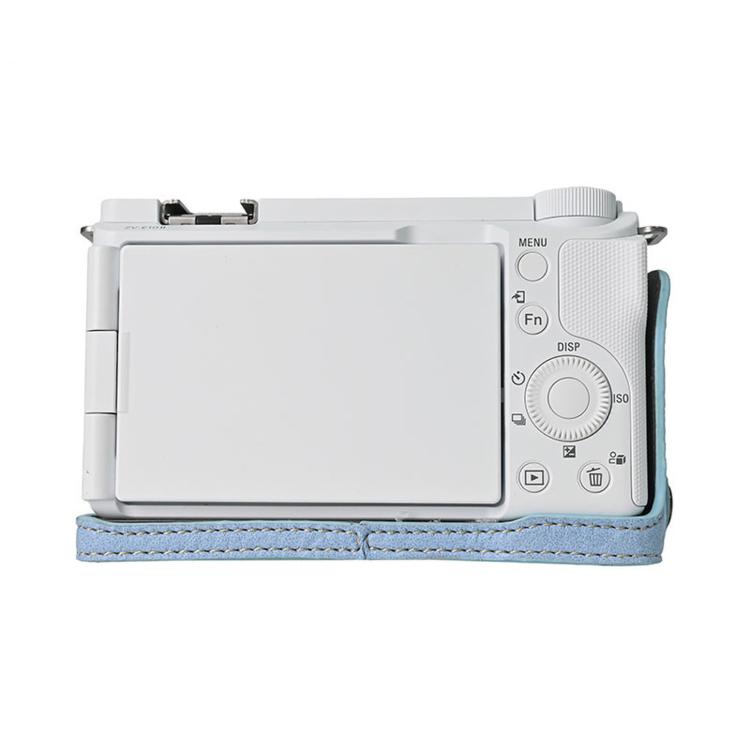 For Sony ZV-E10 II / ZV-E10M2 PU Leather Camera Case Bag Protective Half Body Cover With Shoulder Strap
