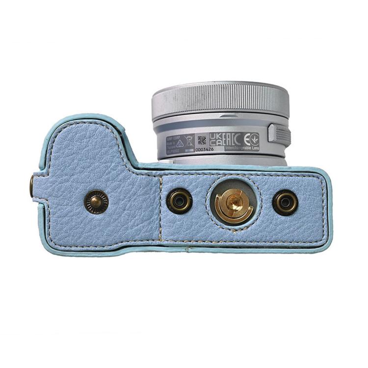 For Sony ZV-E10 II / ZV-E10M2 PU Leather Camera Case Bag Protective Half Body Cover With Shoulder Strap