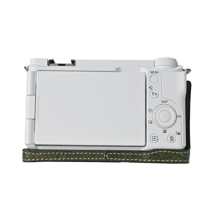 For Sony ZV-E10 II / ZV-E10M2 PU Leather Camera Case Bag Protective Half Body Cover With Shoulder Strap