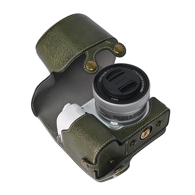 For Sony ZV-E10 II / ZV-E10M2 PU Leather Camera Case Bag Protective Half Body Cover With Shoulder Strap
