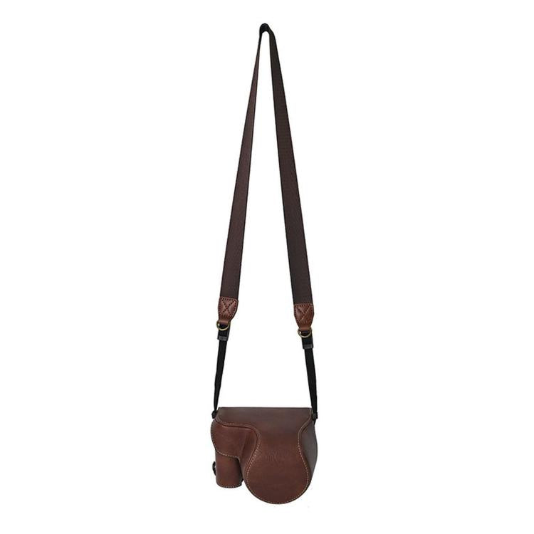 For Sony ZV-E10 II / ZV-E10M2 PU Leather Camera Case Bag Protective Half Body Cover With Shoulder Strap