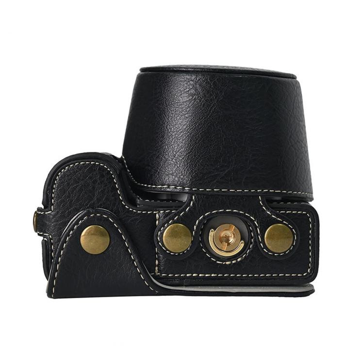For Sony ZV-E10 II / ZV-E10M2 PU Leather Camera Case Bag Protective Half Body Cover With Shoulder Strap